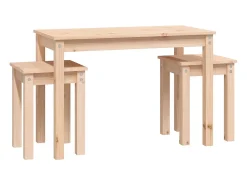 Mesas de encastrar 3 pcs madeira de pinho maciça