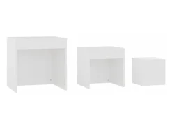 Mesas de encastrar 3 pcs madeira processada branco PT546790