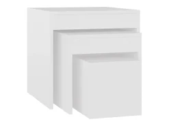 Mesas de encastrar 3 pcs madeira processada branco PT546790