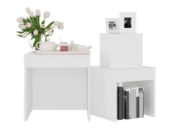 Mesas de encastrar 3 pcs madeira processada branco PT546790