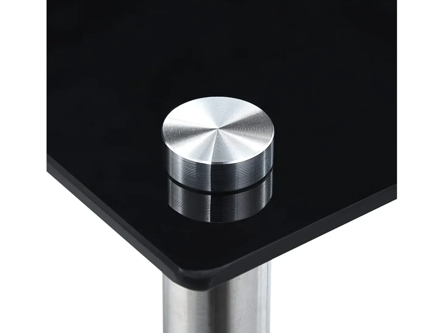 Mesas encastráveis 3 pcs vidro temperado preto