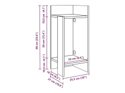 Mesas laterais 2 pcs com prateleira 110x50x103 cm preta