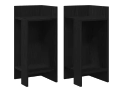 Mesas laterais 2 pcs com prateleira 110x50x103 cm preta
