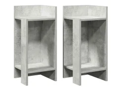 Mesas laterais 2pcs c/ prateleira 110x50x103cm cinzento cimento