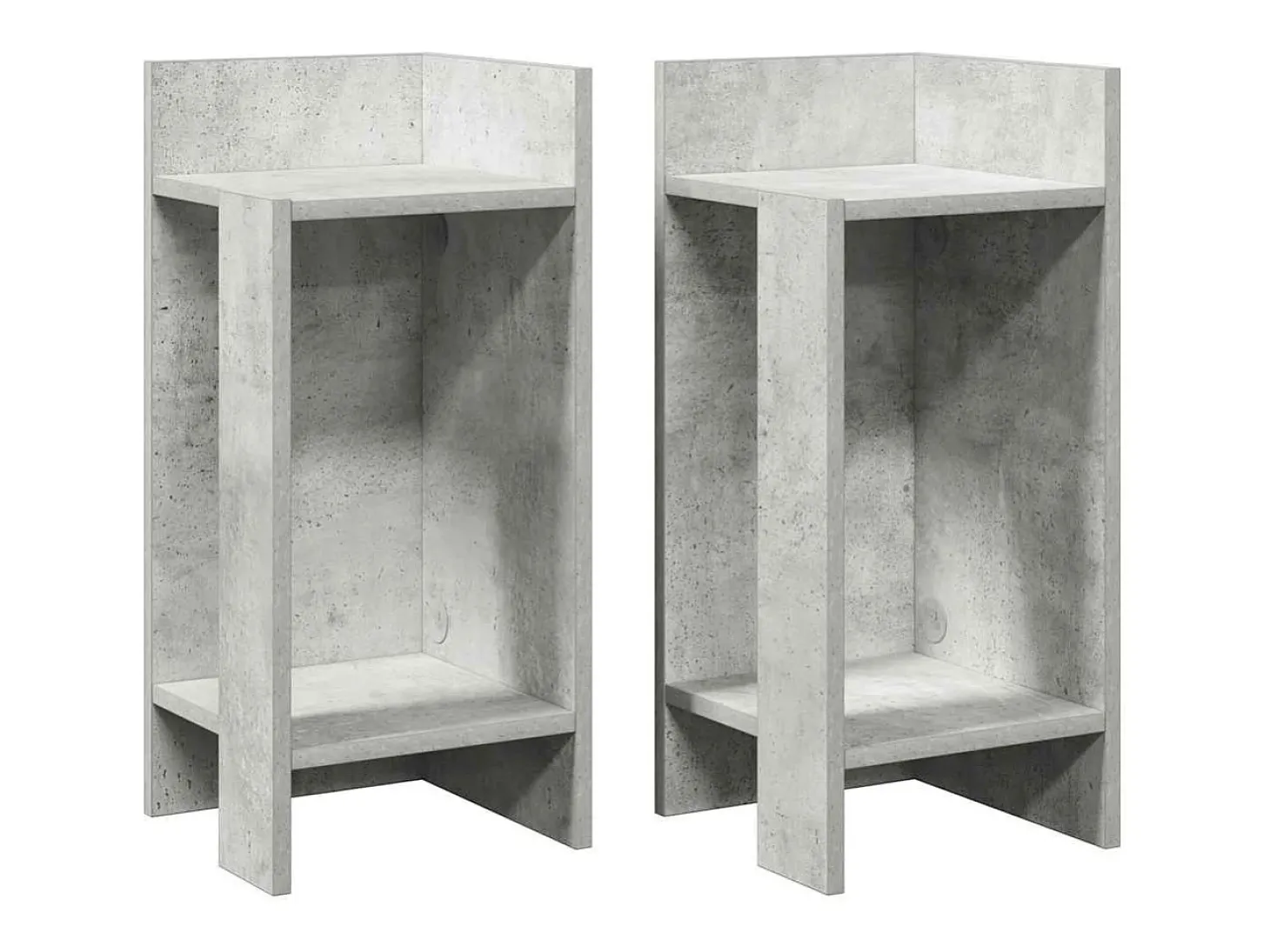 Mesas laterais 2pcs c/ prateleira 110x50x103cm cinzento cimento