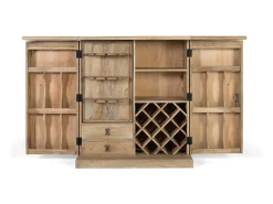 Meuble bar à 2 portas em bois de manguier