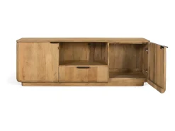 Meuble TV em bosque manguier com moedas arrondis