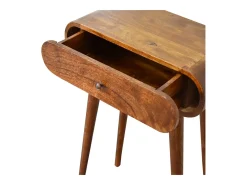 Mini consola redonda em castanho