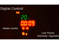Mobiliário com lareira eléctrica com 5 níveis de chama, Branco Mate e Branco Brilhante, 290x45x170cm