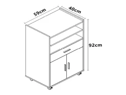 Mobiliário de cozinha servindo carrinho Kiola Livro A. 92 x L. 59 x P. 40 cm
