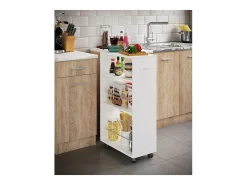 Mobiliário de cozinha servindo carrinho Tusal Branco A. 85 x L. 25 x P. 50 cm