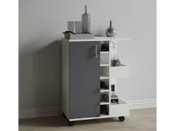 Mobiliário de cozinha servindo carrinho Esilo Branco/antracite A. 85 x L. 63 x P. 40 cm