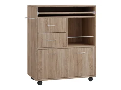 Mobiliário de cozinha servindo carrinho Kicha Sonoma Oak A. 86 x L. 70 x P. 40 cm