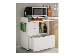 Mobiliário de cozinha servindo carrinho Kicha Branco A. 86 x L. 70 x P. 40 cm