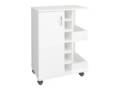 Mobiliário de cozinha servindo carrinho Esilo Branco A. 85 x L. 63 x P. 40 cm
