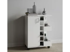 Mobiliário de cozinha servindo carrinho Esilo Branco A. 85 x L. 63 x P. 40 cm