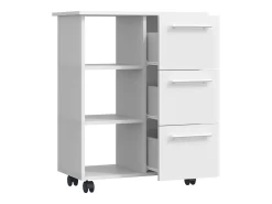 Mobiliário de cozinha servindo carrinho Esilo Branco A. 85 x L. 68 x P. 38 cm
