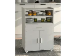 Mobiliário de cozinha servindo carrinho Kiola Branco A. 92 x L. 59 x P. 40 cm
