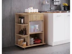 Mobiliário de cozinha servindo carrinho Pocis Sonoma Oak A. 80 x L. 65 x P. 39 cm