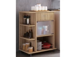 Mobiliário de cozinha servindo carrinho Pocis Sonoma Oak A. 80 x L. 65 x P. 39 cm