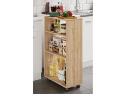 Mobiliário de cozinha servindo carrinho Tusal Sonoma Oak A. 85 x L. 25 x P. 50 cm