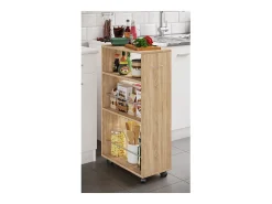 Mobiliário de cozinha servindo carrinho Tusal Sonoma Oak A. 85 x L. 25 x P. 50 cm