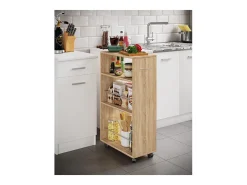 Mobiliário de cozinha servindo carrinho Tusal Sonoma Oak A. 85 x L. 25 x P. 50 cm