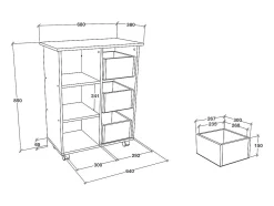 Mobiliário de cozinha servindo carrinho Esilo Branco/antracite A. 85 x L. 68 x P. 38 cm