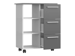 Mobiliário de cozinha servindo carrinho Esilo Branco/antracite A. 85 x L. 68 x P. 38 cm