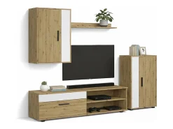 Mobiliário modular para sala de estar Lunet em branco artik aplino 190 cm
