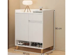 Moderna cômoda branca com muito espaço para sapatos 60 cm com gaveta