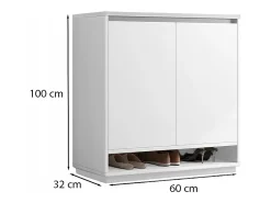 MODERNA CÔMODA BRANCA COM GRANDE CAPACIDADE PARA SAPATOS ESTANTE DE 2 PORTAS ESTREITA