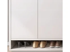 MODERNA CÔMODA BRANCA COM GRANDE CAPACIDADE PARA SAPATOS ESTANTE DE 2 PORTAS ESTREITA