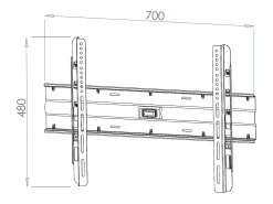 Montagem na parede de TV WN120 Preto A. 45 x L. 70 x P. 6 cm