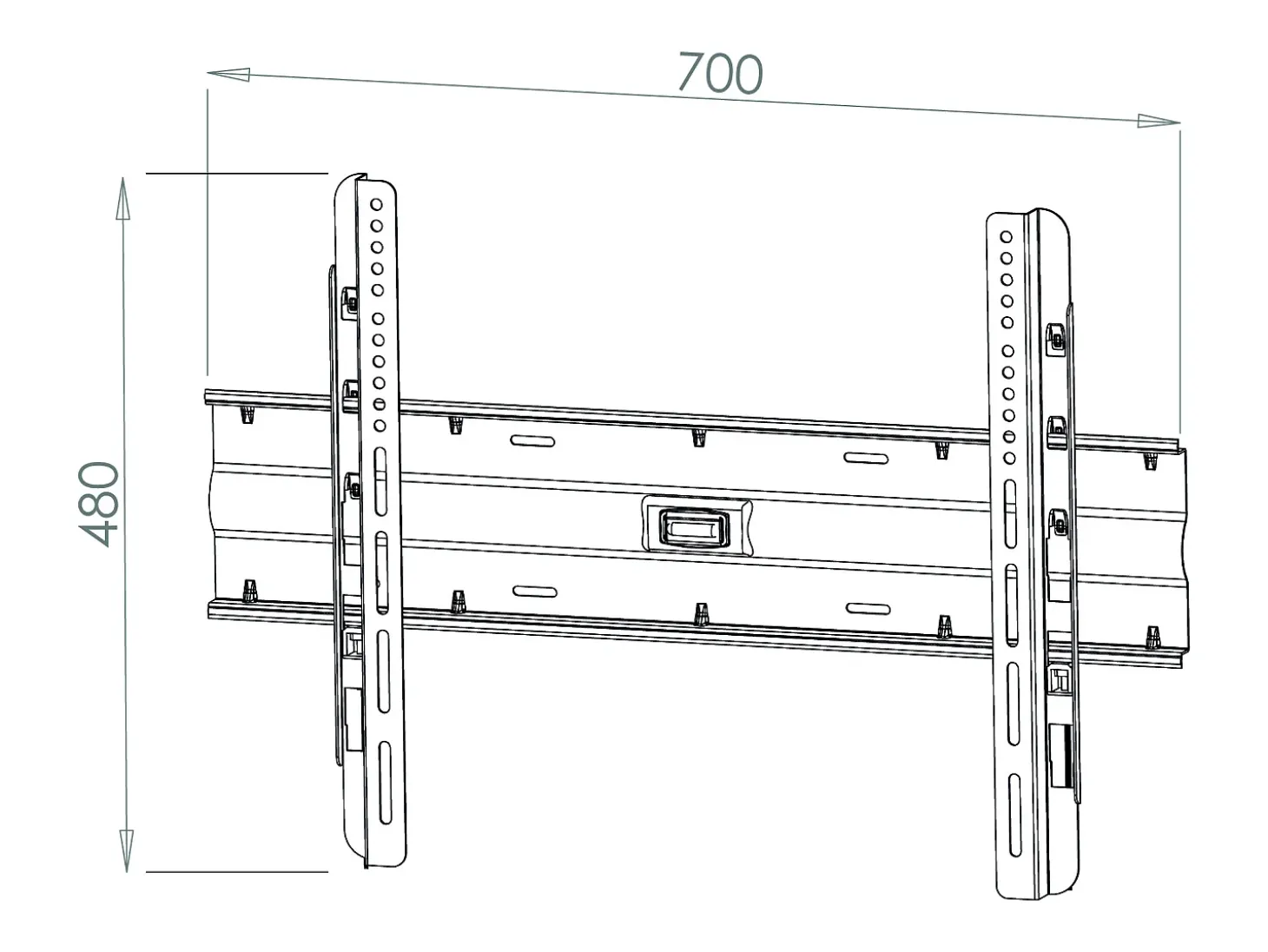 Montagem na parede de TV WN120 Preto A. 45 x L. 70 x P. 6 cm