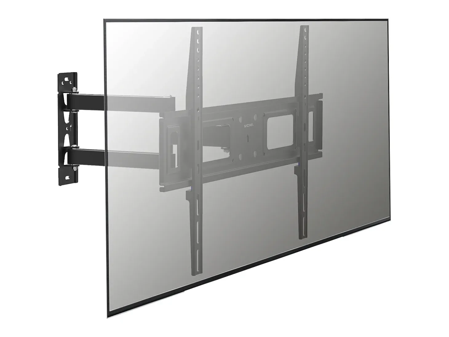 Montagem na parede de TV B-SN600 Preto A. 42 x L. 64 x P. 8 cm