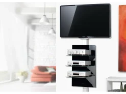 Montagem na parede de TV WS100 Preto A. 40 x L. 50 x P. 4 cm