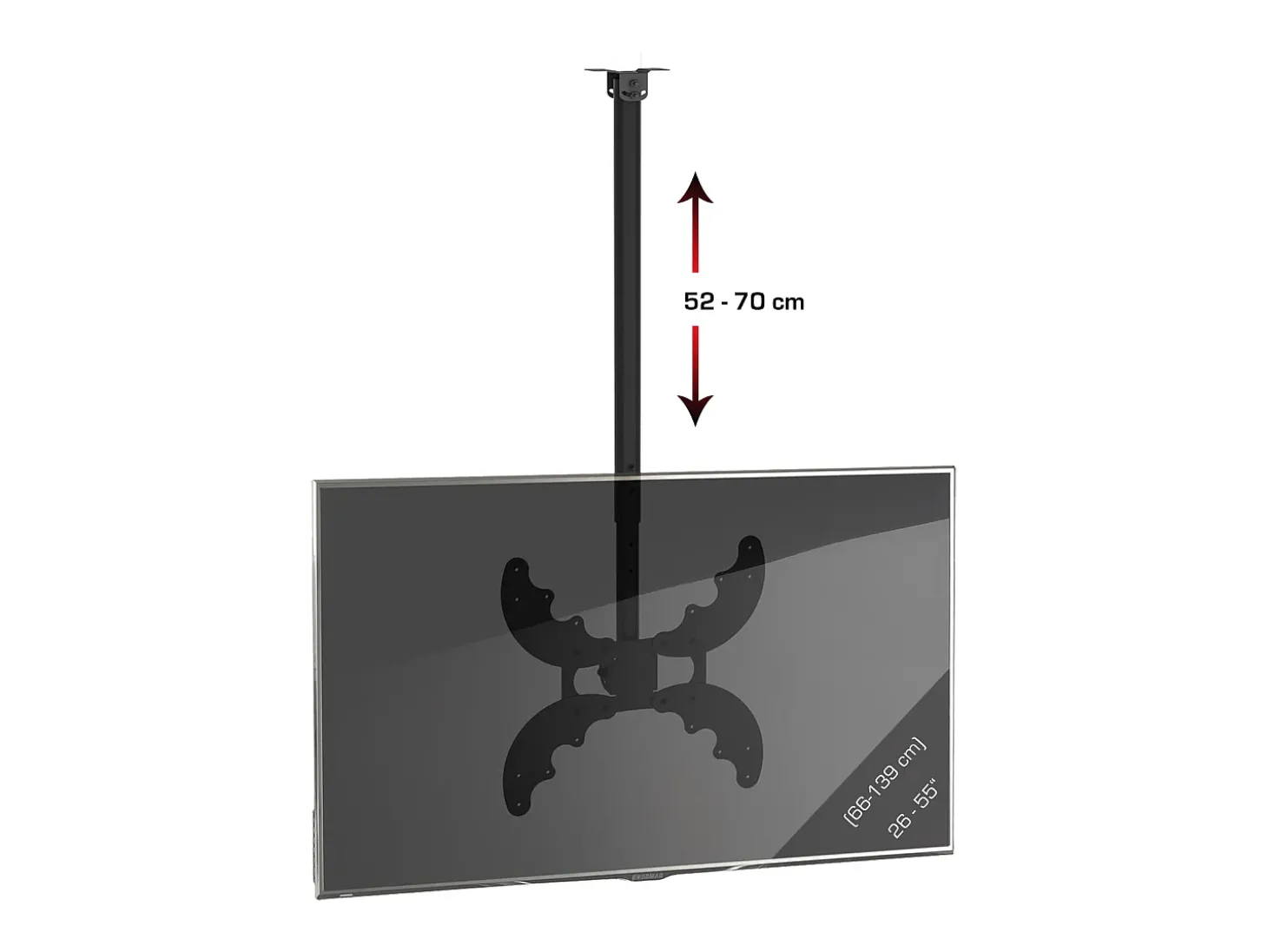 Montagem no teto de TV B-DX Preto A. 52 x L. 40 x P. 15 cm