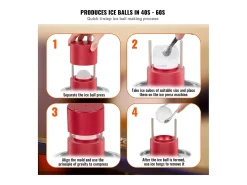 Máquina de Chopp SucceBuy 60 mm, Pressa de Chopp Esferas em Alumínio Redondo para Whisky, Vermelho