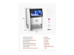 Máquina de Gelo SucceBuy Máquina de Gelo Comercial com Display LED, 40,82 kg/dia para Gastronomia