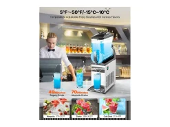Máquina de Granito SucceBuy, Reservatório Único de 15 L, Aço Inoxidável, Distribuidor de Bebidas Geladas, para Casa, Restaurantes, Cafés, Bares