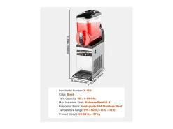 Máquina de Granito SucceBuy, Reservatório Único de 15 L, Aço Inoxidável, Distribuidor de Bebidas Geladas, para Casa, Restaurantes, Cafés, Bares