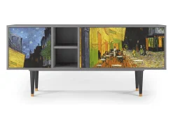 Mueble de TV - 150х69х41 cm - T5 - Café Terrace at Night, Cinza