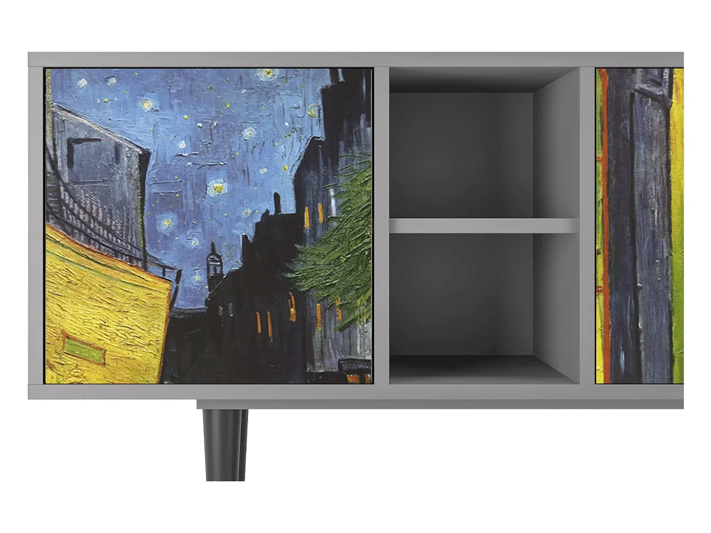 Mueble de TV - 150х69х41 cm - T5 - Café Terrace at Night, Cinza