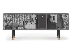 Mueble de TV - 170х69х48 cm - T1 - Castle with Bridge, Cinza