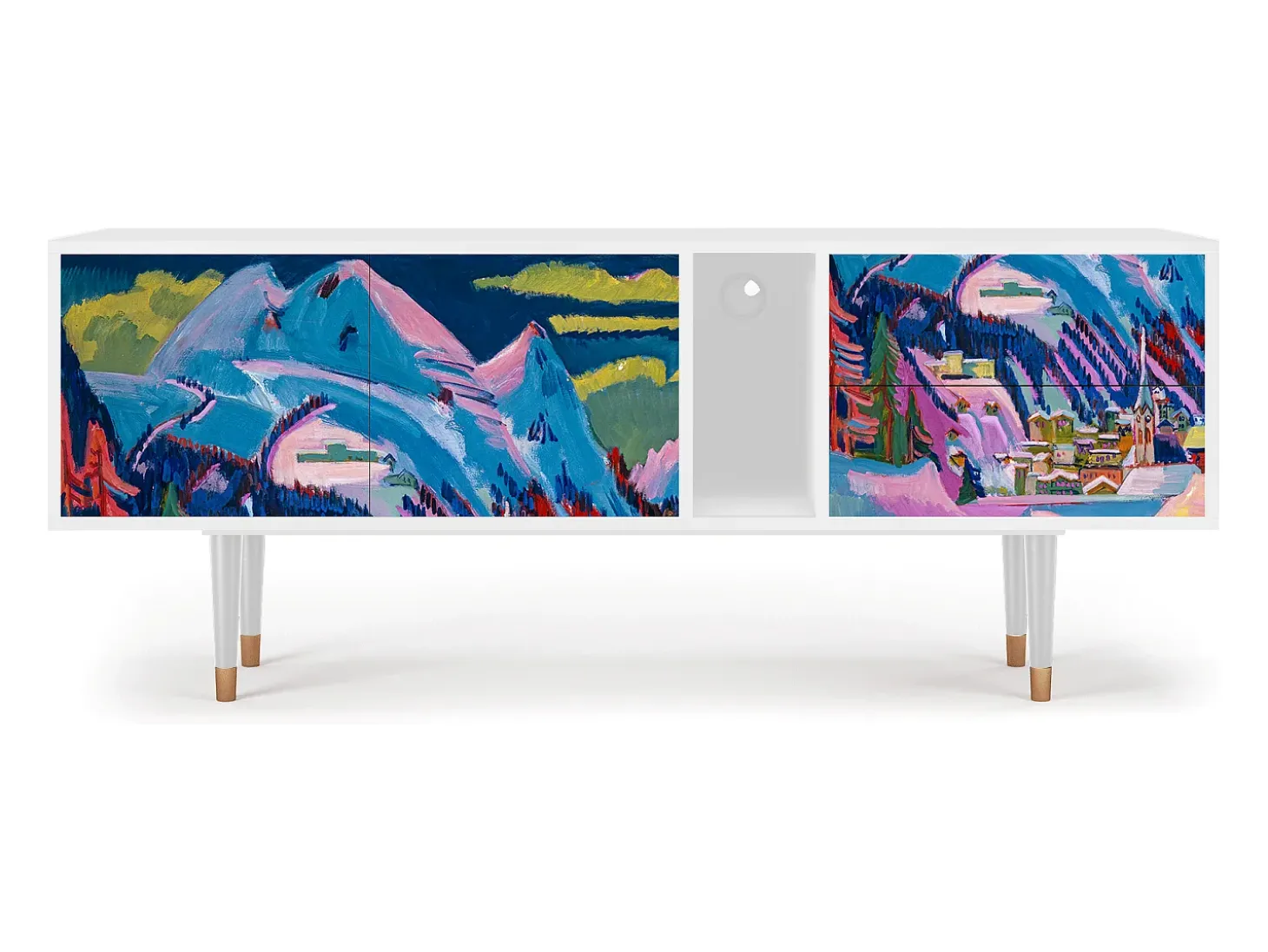 Mueble de TV - 170х69х48 cm - T1 - Davos Winter, Branco