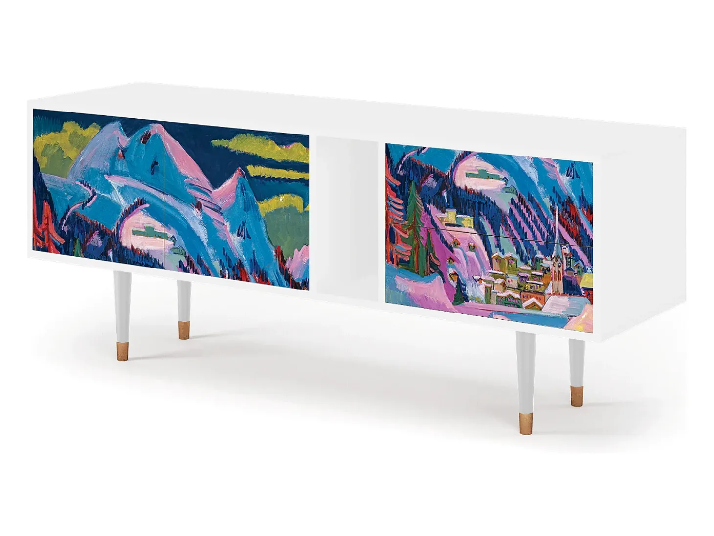 Mueble de TV - 170х69х48 cm - T1 - Davos Winter, Branco