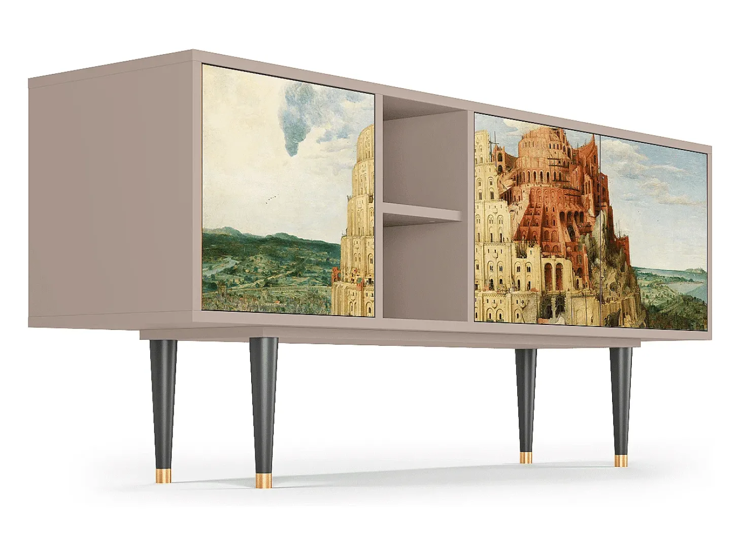Mueble de TV - 150х69х41 cm - T5 - Elder The Tower, Latte