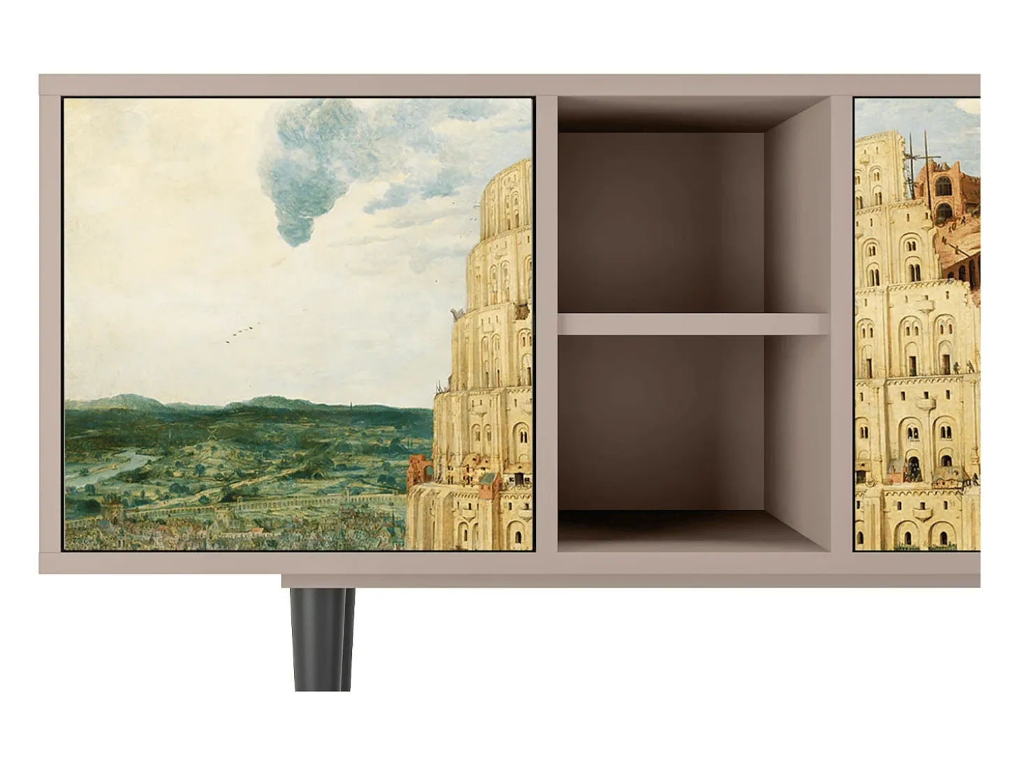 Mueble de TV - 150х69х41 cm - T5 - Elder The Tower, Latte