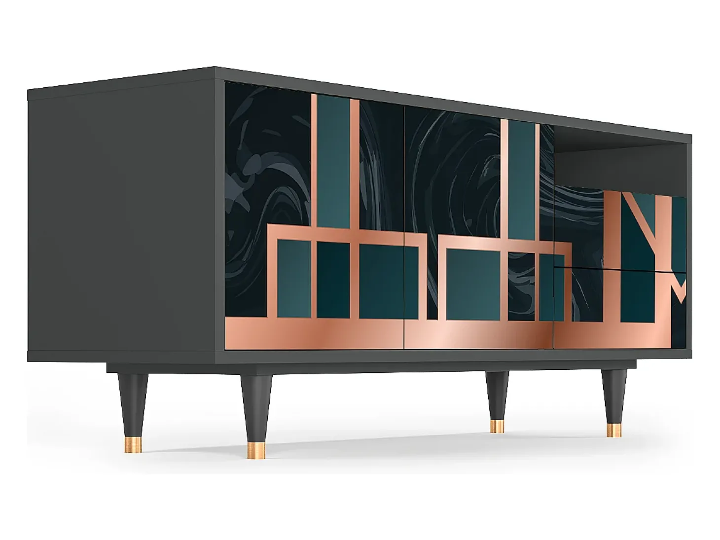 Mueble de TV - 125х56х41 cm - T7 - Emerald Metro, Antracite